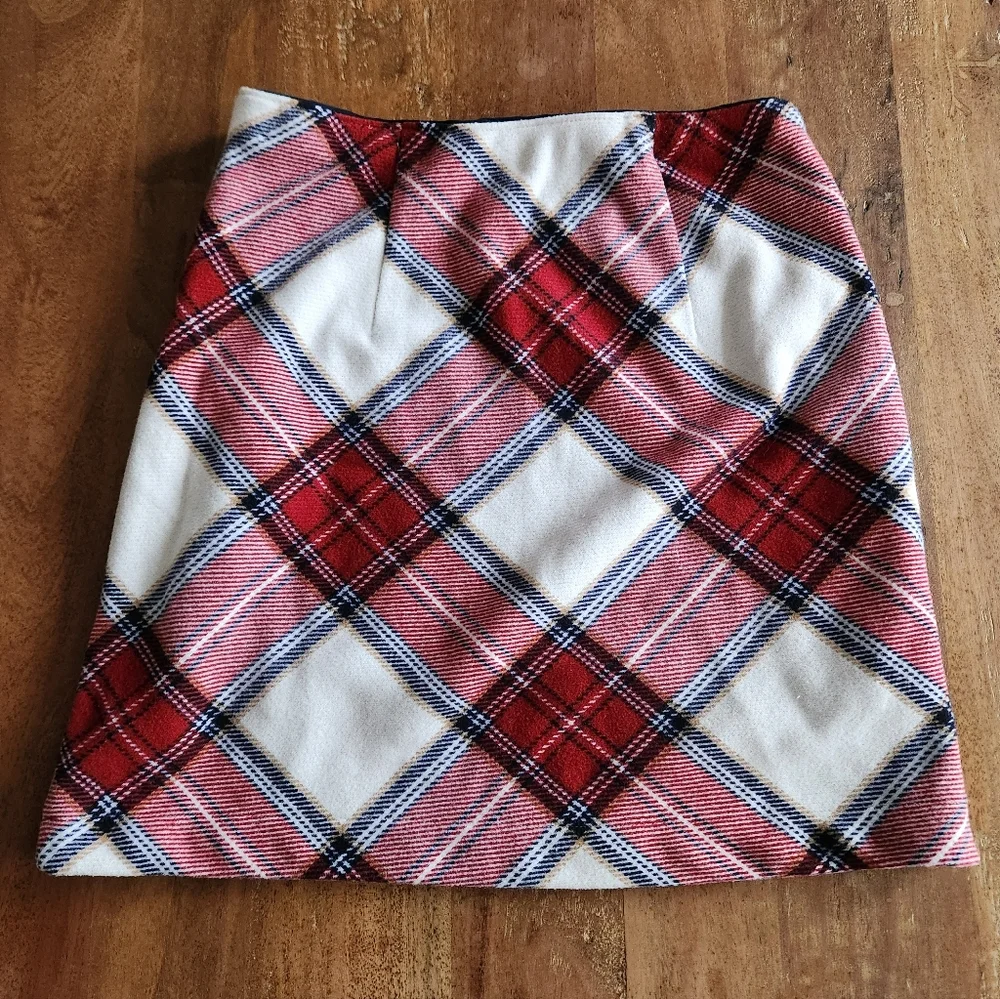 Abercrombie & Fitch Red and White Plaid Mini Skirt M